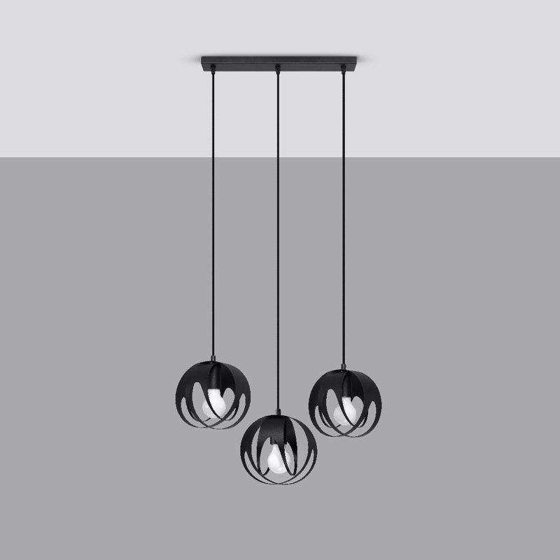 Alver 3 - Light Black Cluster Pendant