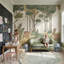 Papier peint paysage boisé avec illustration de livre de lapins-693426806-693426802