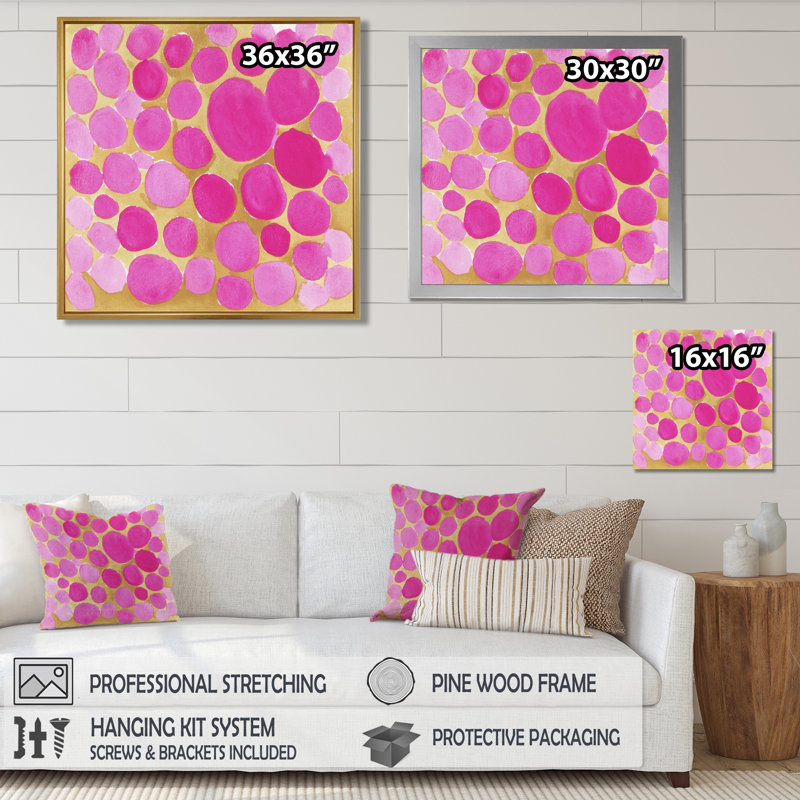 Impression sur toile pierre caillou, reproduction nature zen rose - cailloux roses, H 16 po x l 16 po, Toile tendue