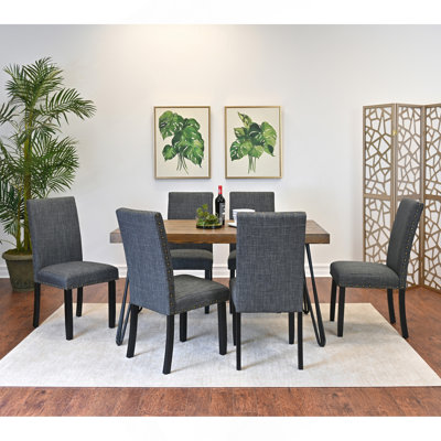 Ensemble de salle à manger 7 pièces Amisos, table à manger en épingle à cheveux avec 6 chaises, 3 options de couleurs