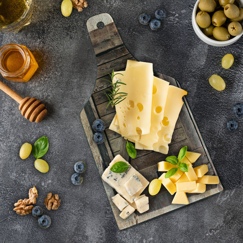 Rustic Brown and Beige Glass Cutting Board with Handle