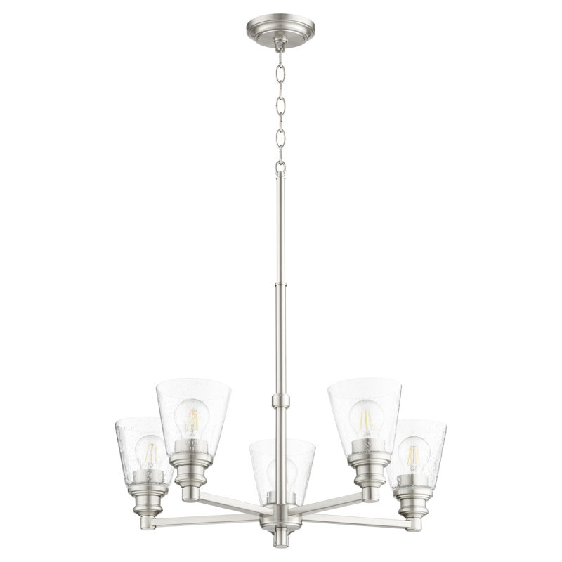 Lustre classique 3 lumières ombrées Commer, Nickel satiné
