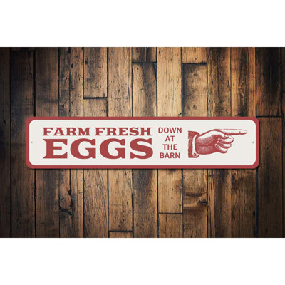 Eggs Arrow Aluminum Sign