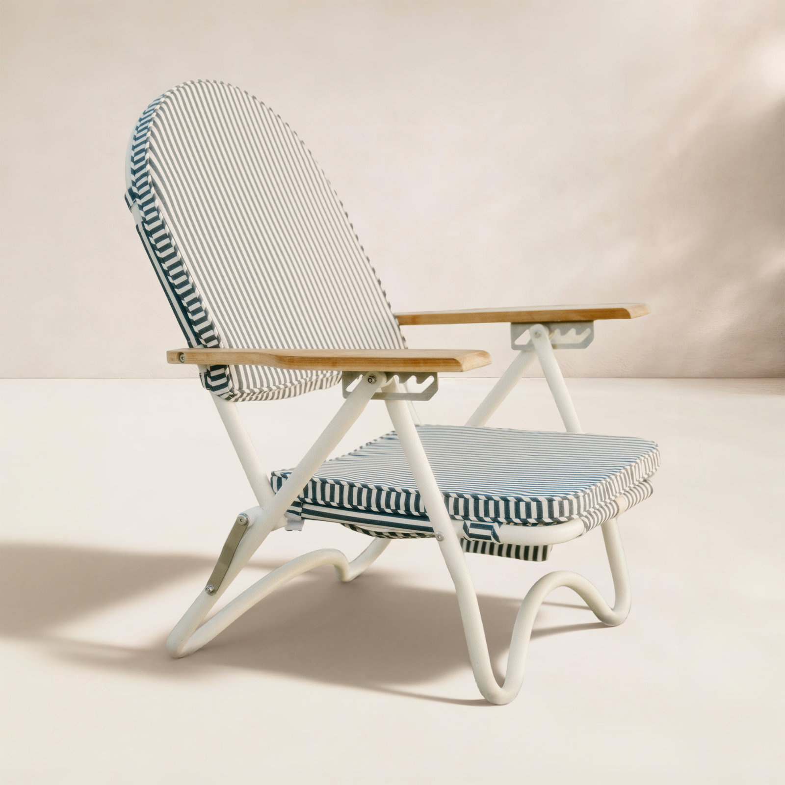 Pam Reclining Beach Chair with Cushion, Navy