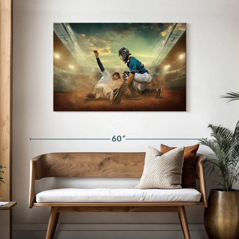 Sireci Baseball Action, 30" H x 45" W