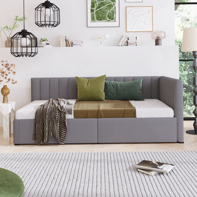 Comfortable Upholstered Daybed With Two Spacious Storage Drawers And Sturdy Frame For Relaxing In Living Areas Or Bedrooms