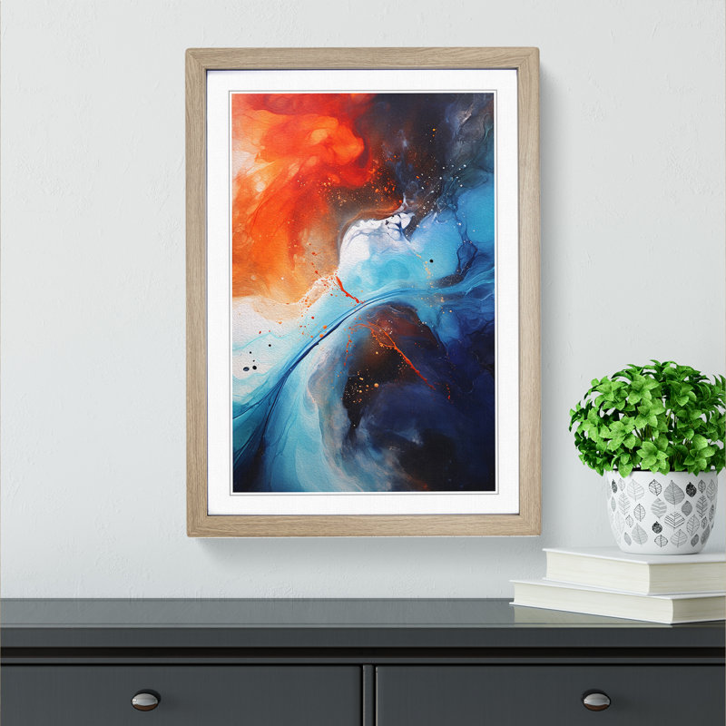 Single Picture Frame Print on Wood, Oak Framed, 34cm H x 25cm W