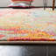 Tapis ivoire / multicolore à motif abstrait Felty-1798867122