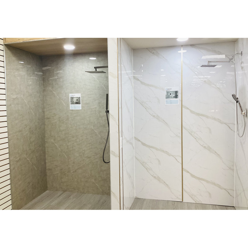 96” Waterproof SPC Shower Wall Panel Kit – 4-Piece Grout-Free Bathroom Surround (30"X60"X96"), 96" H x 30" W x 0.3" D