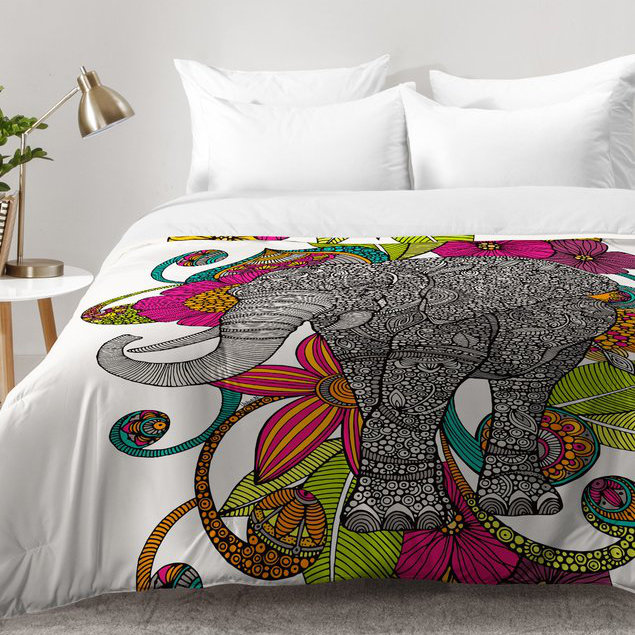 Ensemble d'édredon Ruby l'éléphant, Édredon double / grand + 2 taies décoratives sta