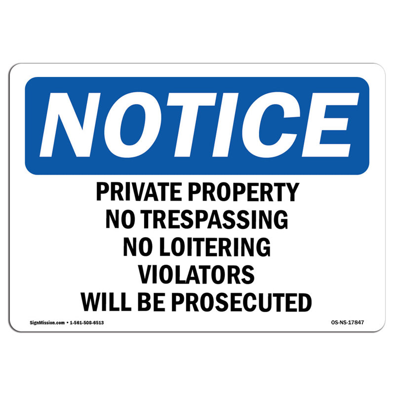 Signe de propriété privée sans intrusion