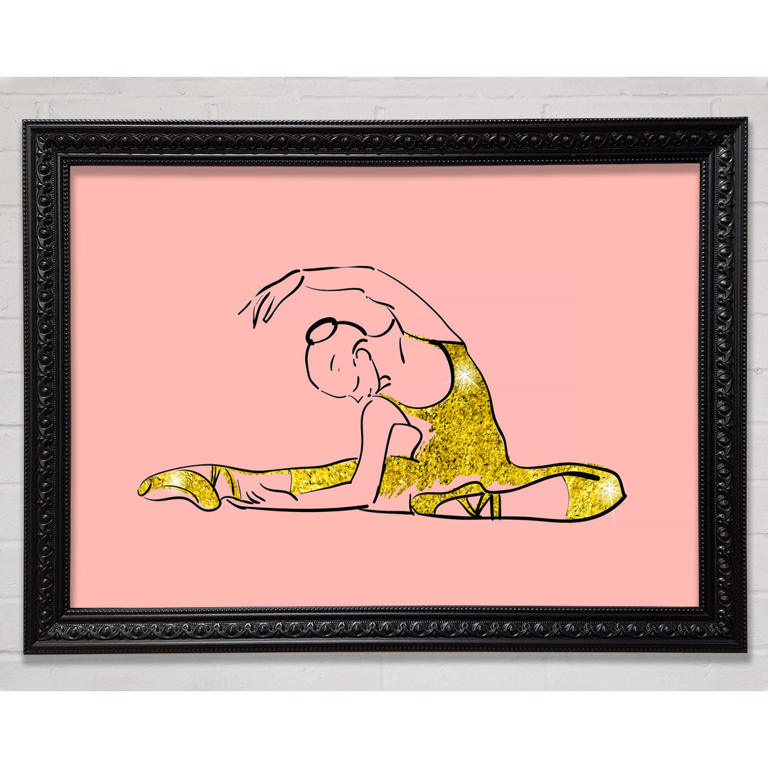 Golden Pink Ballerina 4 - Einzelne Bilderrahmen Kunstdrucke