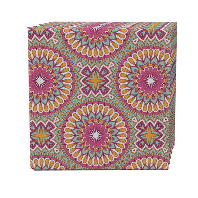 Floral Cotton Twill Dining Linen Set - Set of 4