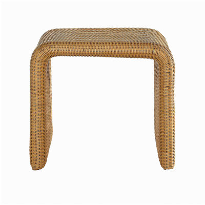 Square Woven Rattan End Table, Natural