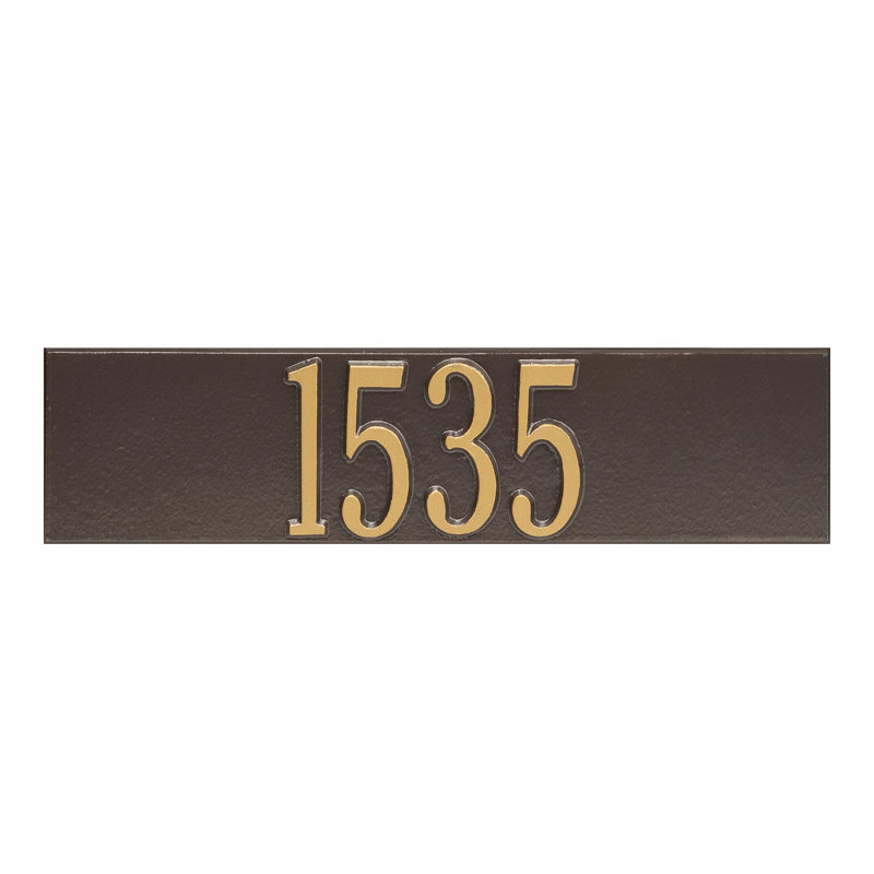 Colonial Mailbox Sign, Brown/Gold