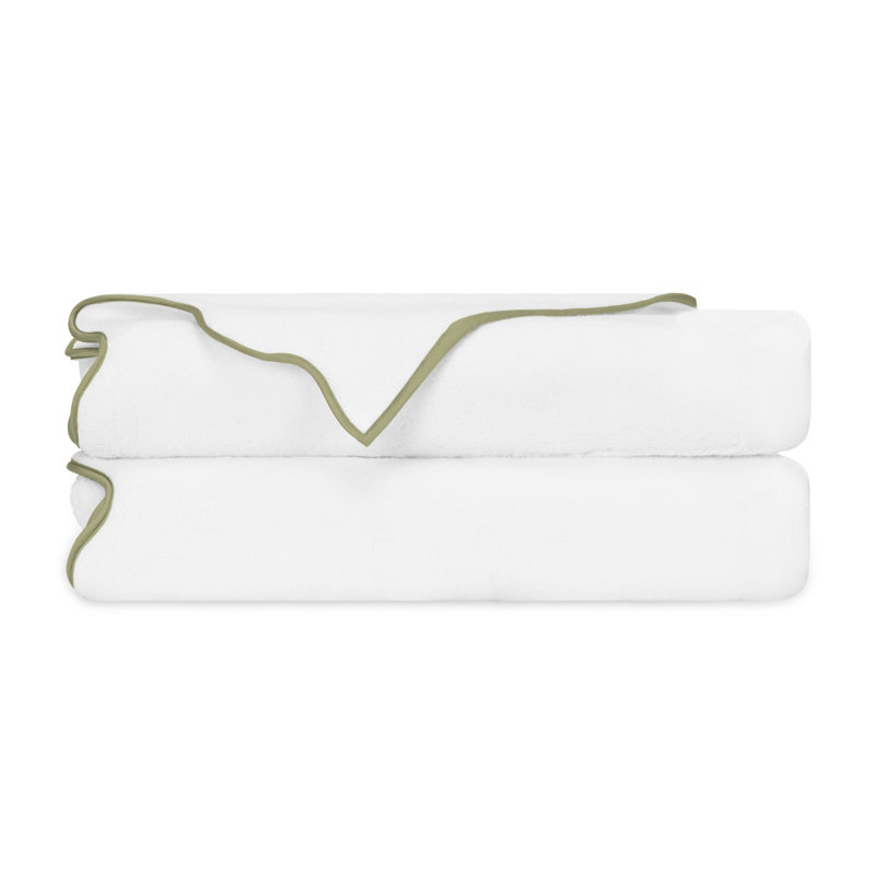 Antalya Turkish Cotton Bath Towel, White/Piana, 2 Pack - Bath Tower