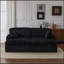 Double méridienne intérieure, canapé-lit surdimensionné et rembourré, siège de luxe, siège profond, sans assemblage requis, noir-115693725