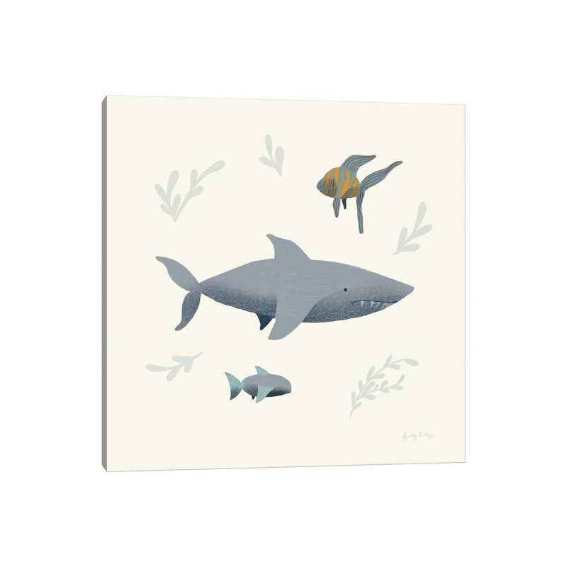 Ocean Life Shark by Becky Thorns - Wrapped Canvas Print, 66.04 cm H x 66.04 cm W x 1.91 cm D