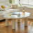 Solid wood tea table with cream clouds-110602411