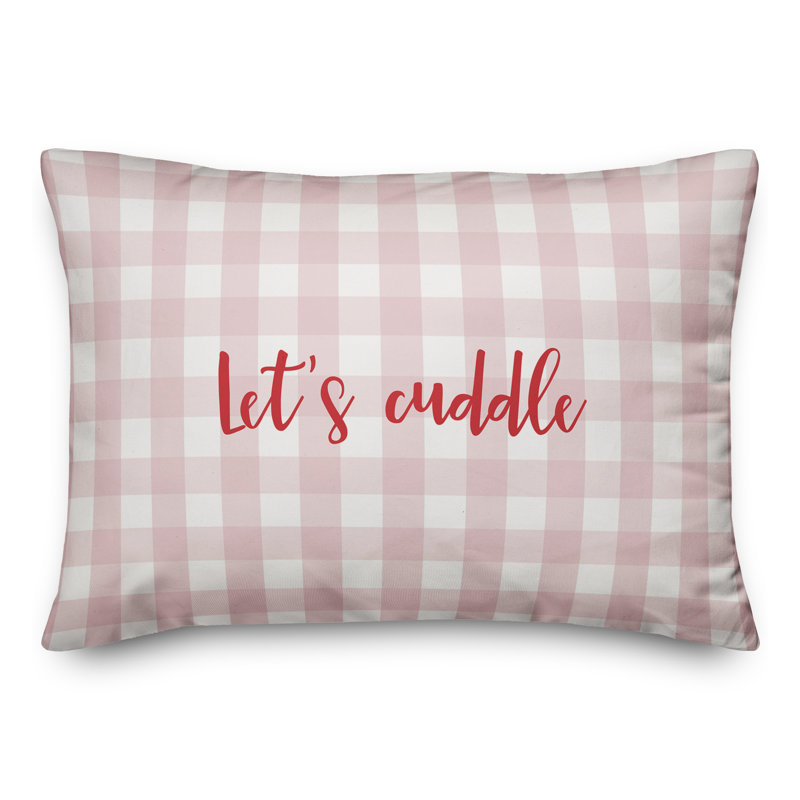 Plaid Throw Pillow, Red/Pink