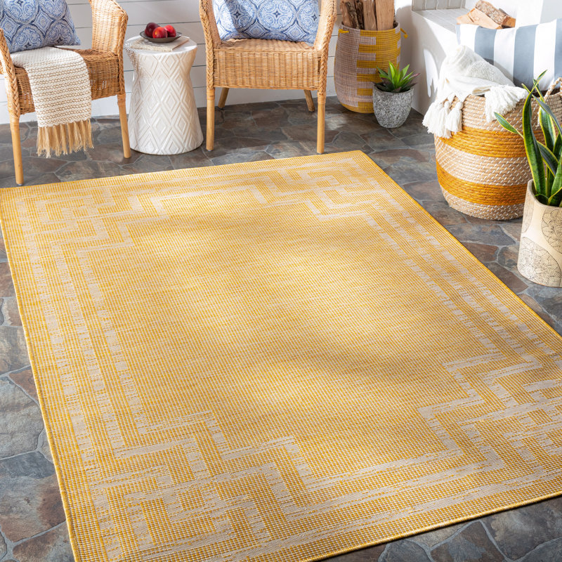 Tapis oriental intérieur / extérieur Finbur, Rectangle 5 pi 3 po x 7 pi
