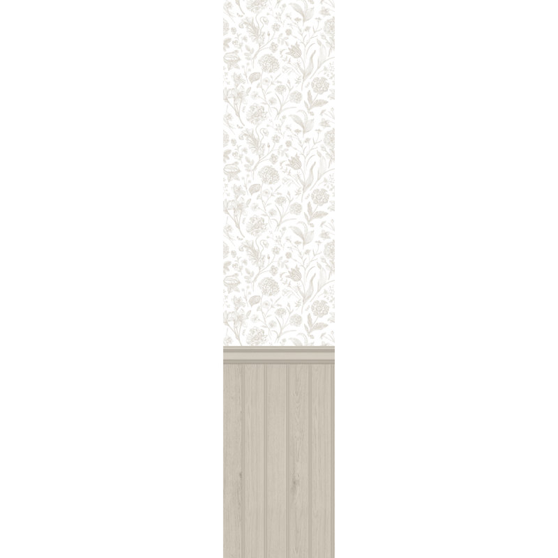 Tongue And Groove Floral Toile, Stone