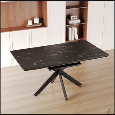 Extendable Dining Table with Modern Mid-Century Design, Perfect for Family Gatherings and Versatile Use