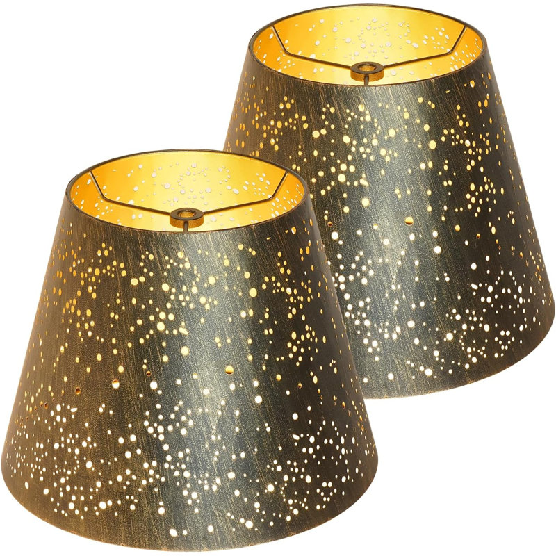 Petit abat-jour, 6 x 10 x 7,5 pouces, ensemble de 2 abat-jours tressés en métal pour lampe de table et lampe sur pied ALUCSET