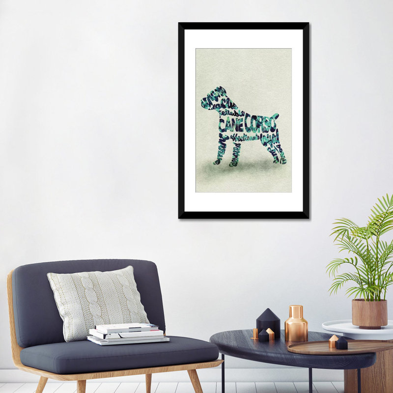 «Cane Corso» par Ayse Deniz Akerman - Estampe numérique sur toile tendue avec châssis, H 32 po x l 24 po x P 1 po, Blanc
