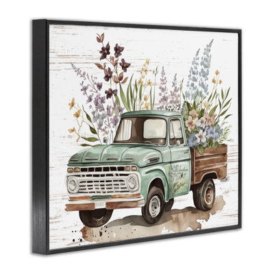 Art floral de giclée encadrée par camion Herb Floral