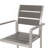 Outdoor Modern Aluminum Dining Chair With Faux Wood Seat (Set Of 2), Gray And Silver