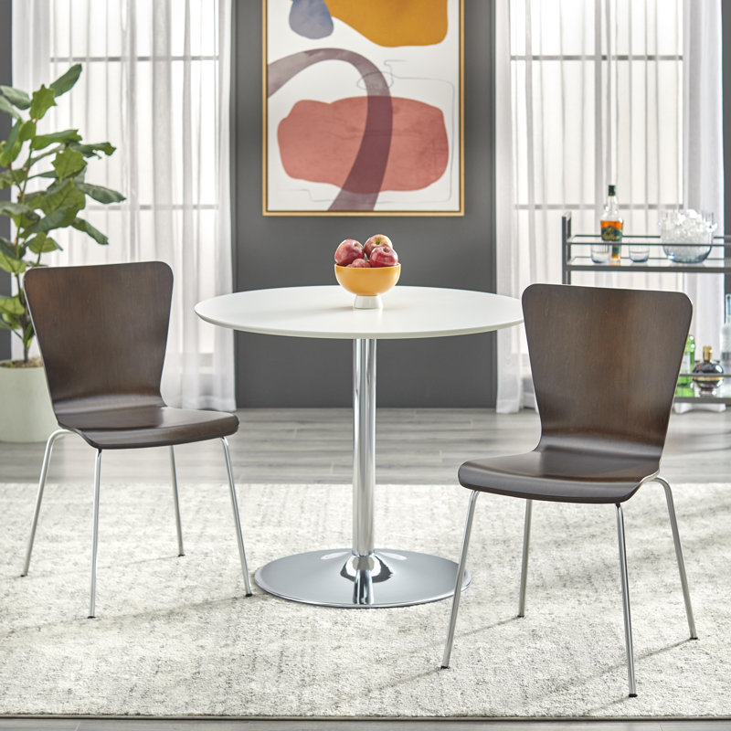 Ensemble de salle à manger Theotis, Espresso, 3 pièces : 1 table, 2 chaises