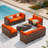 Mecayla 10 Person Wicker Outdoor Modular Sectional Seating Group With Cushions-322533292-331295557