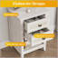 Table de chevet en rotin blanc grisâtre avec rangement pour petits espaces et salons (ensemble de 2)