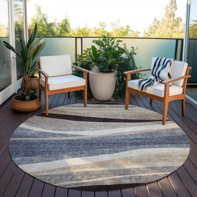 Machine Washable Indoor/Outdoor Chayden ACN1098 Blue Rug