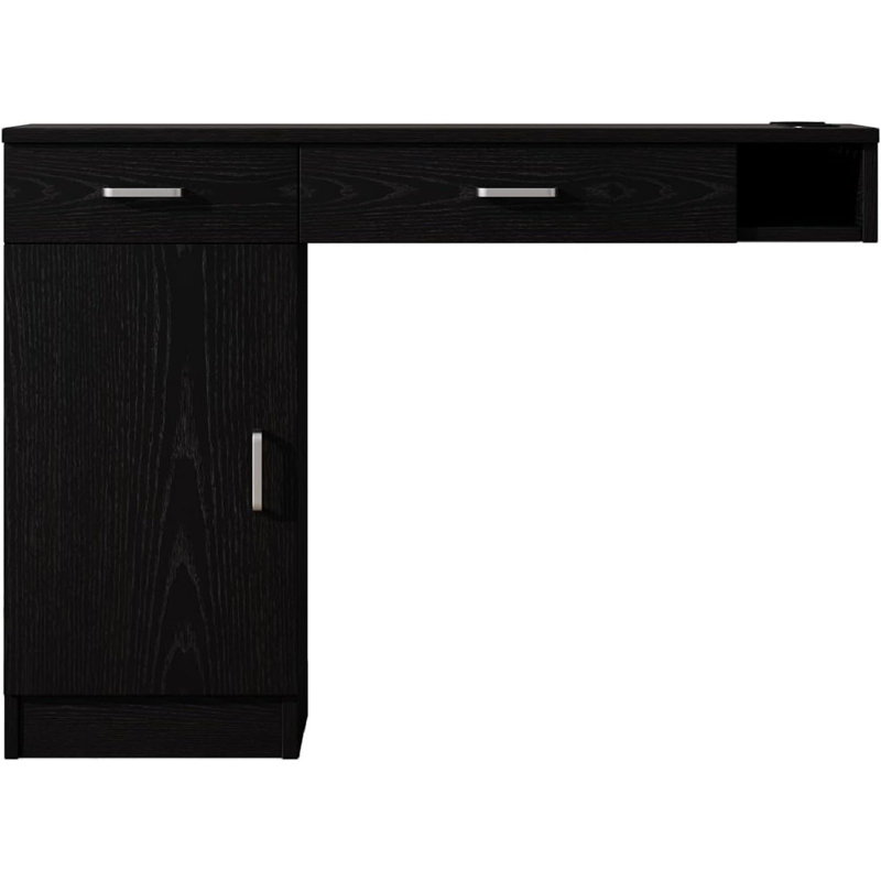 Thame Wall-mounted barber station with barber cabinet, without mirror, Black