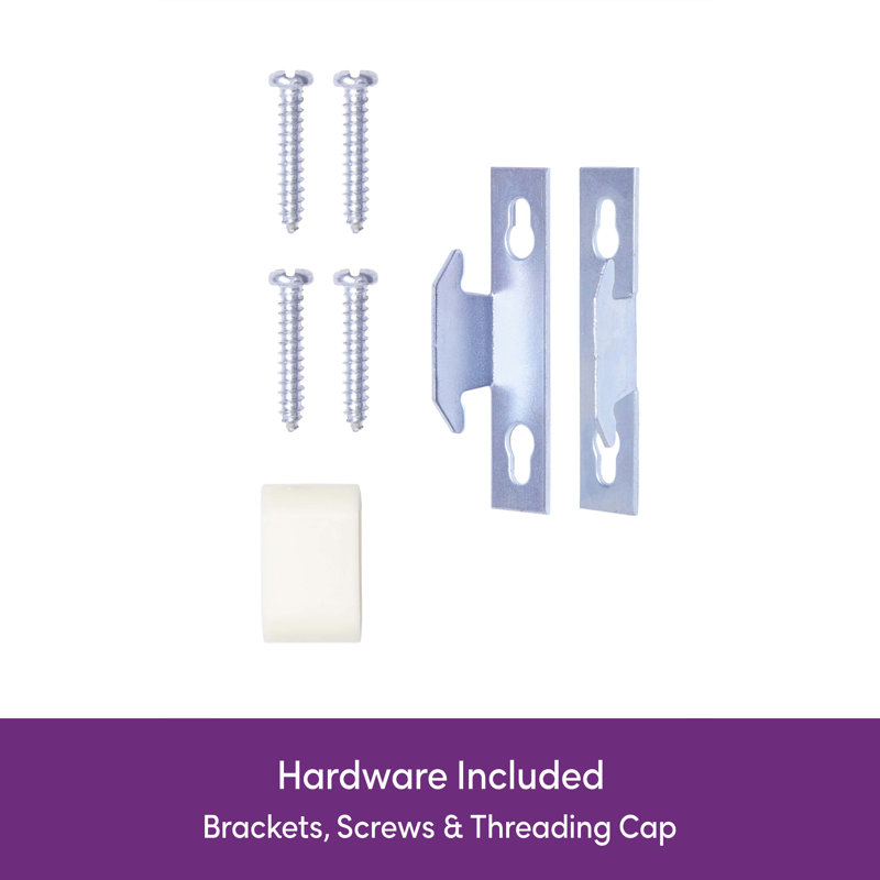 Adjustable White Steel Curtain Rod with Mounting Brackets