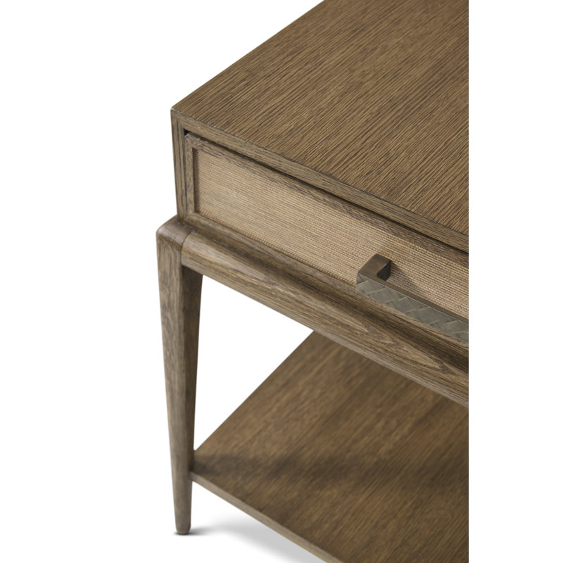 Flagler Side Table with Wallpaper, Tobacco