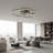 Jadiamond 6-Light 47.2 inch Modern Flush Mount Black Large Circle Ceiling Fixture with Remote Control-124797181-124799220