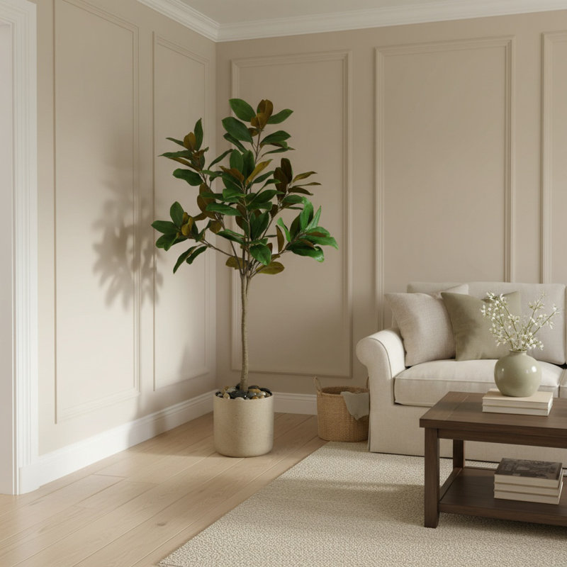 Faux Magnolia Tree in Fiberstone Planter