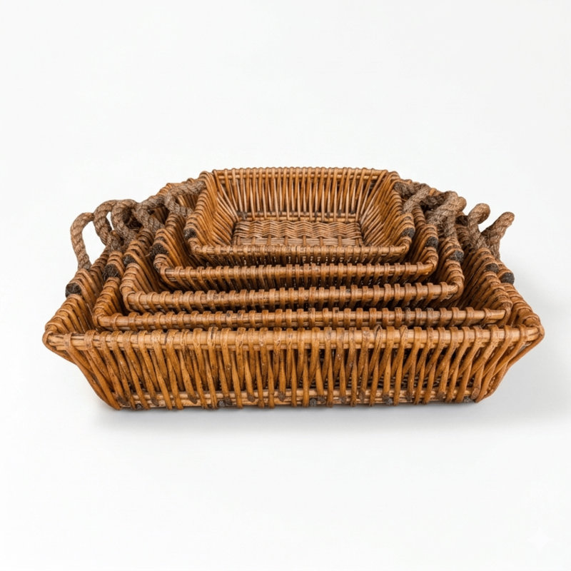 Ensemble de 5 paniers tissés à la main