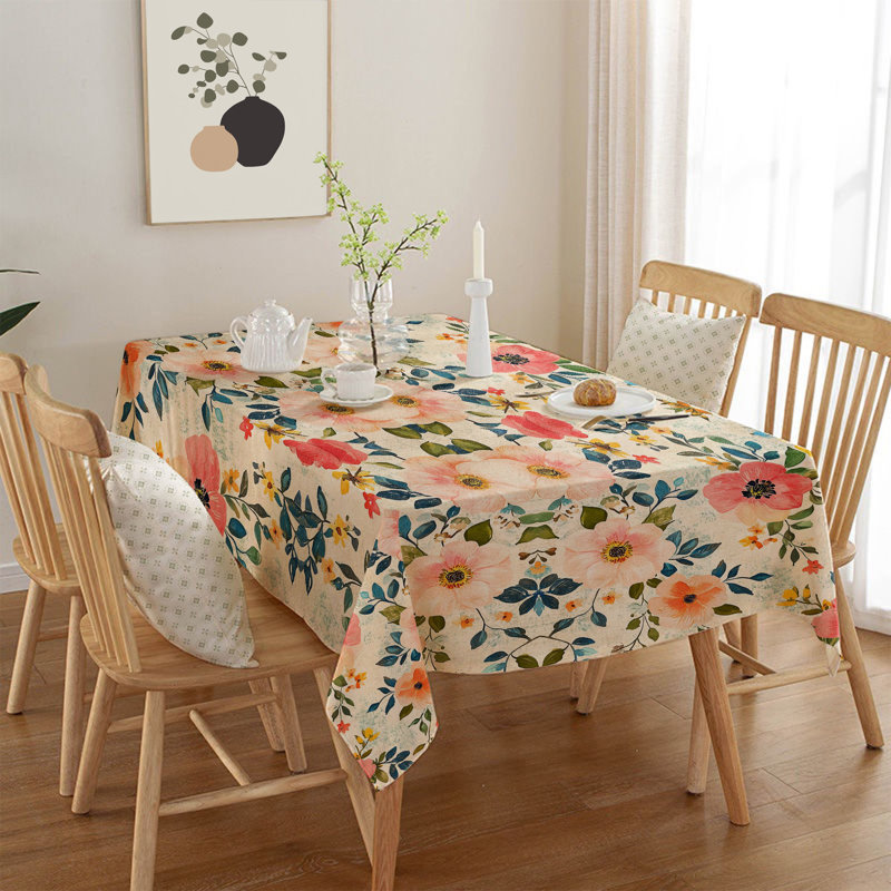 Washable Tablecloth (55 x 71 in), 50% Cotton / 50% Polyester, Easy Care, Machine Washable at 86°F, Tumble Dryer Safe, Ironable | Perfect for Dining Room & Special Occasions, Elegant and Durable Design