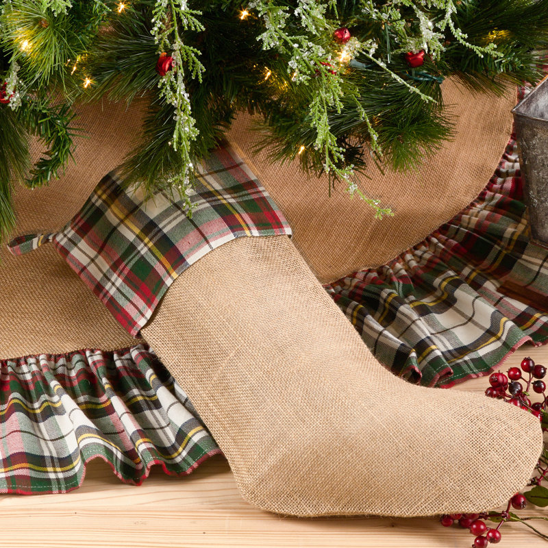 Carnmoon Plaid Jute Christmas Stocking