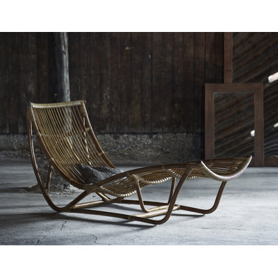 Pranay Outdoor Wicker Chaise Lounge