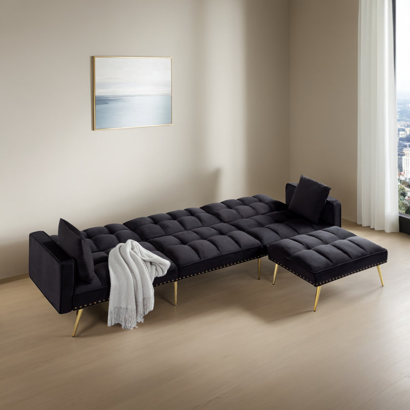 Canapé-lit modulaire réversible avec repose-pieds 107,02 po avec repose-pieds pour le salon