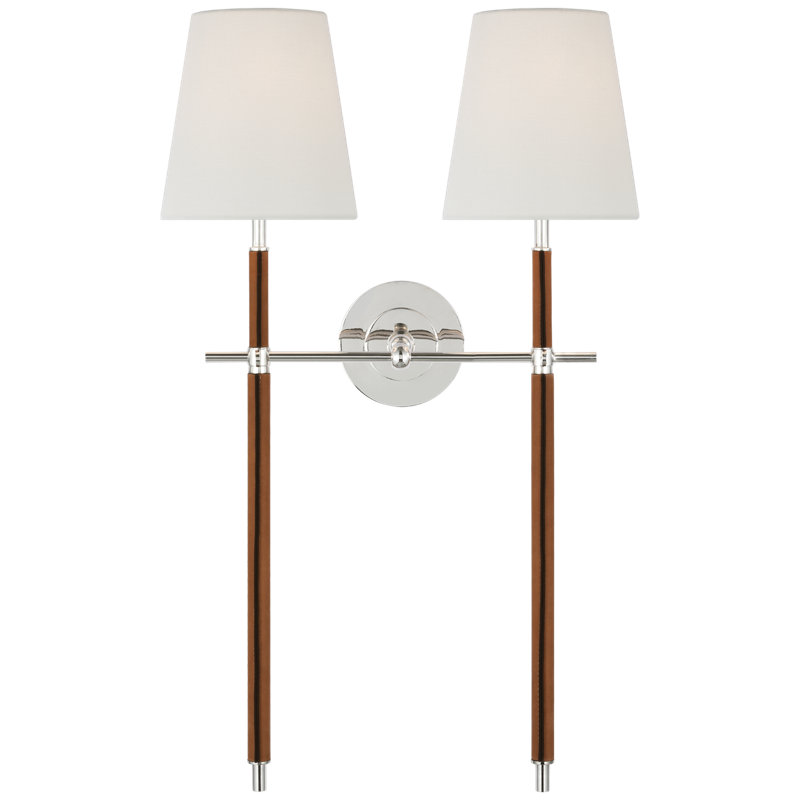 Bryant 2 - Light Wallchiere, Polished Nickel/Natural Leather