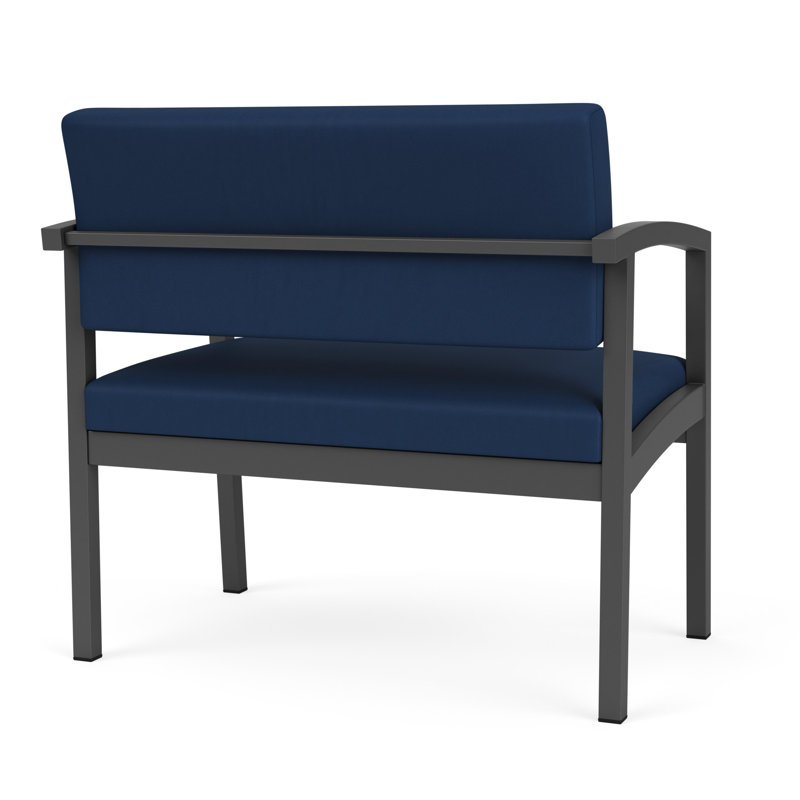 Chaise en acier Lenox, Gris anthracite, Bleu impérial Patriot Plus - vinyle facile à net