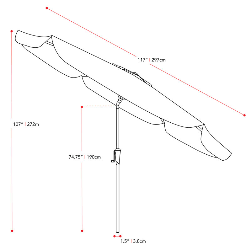 Parasol de marché 117 '' Tilt Market, Blanc chaud