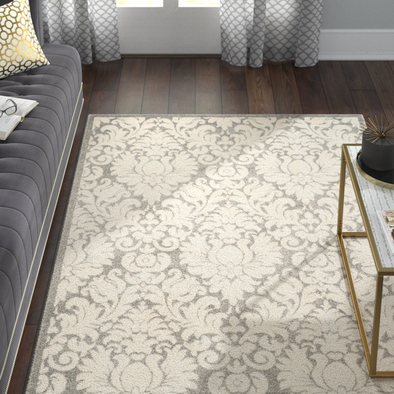 Carman Performance Floral Rug, Rectangle 4' x 6'