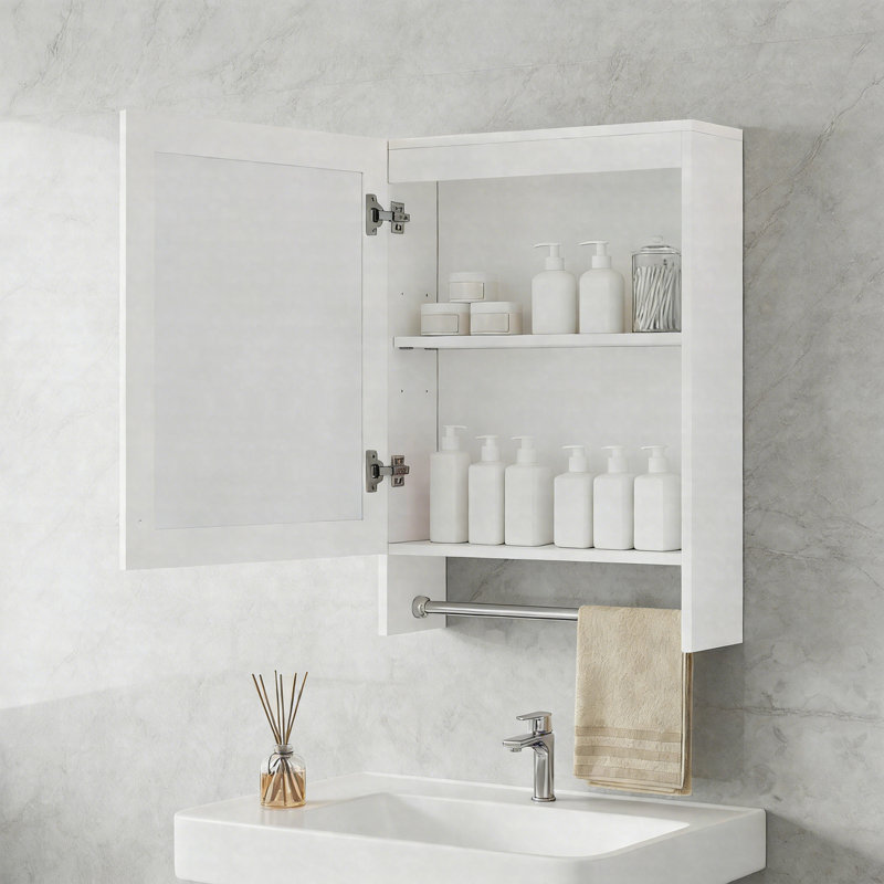 Armoire de toilette 3 en 1, armoire à pharmacie murale de 20 po avec tablette réglable, porte à fermeture en douceur et miroir haute définition